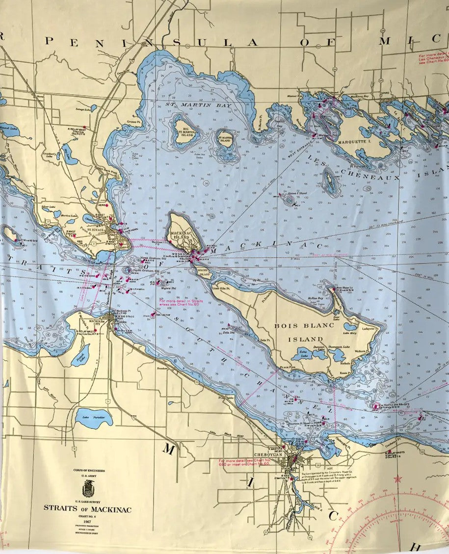 Super Soft Plush Throw Blanket BBI Nautical Map