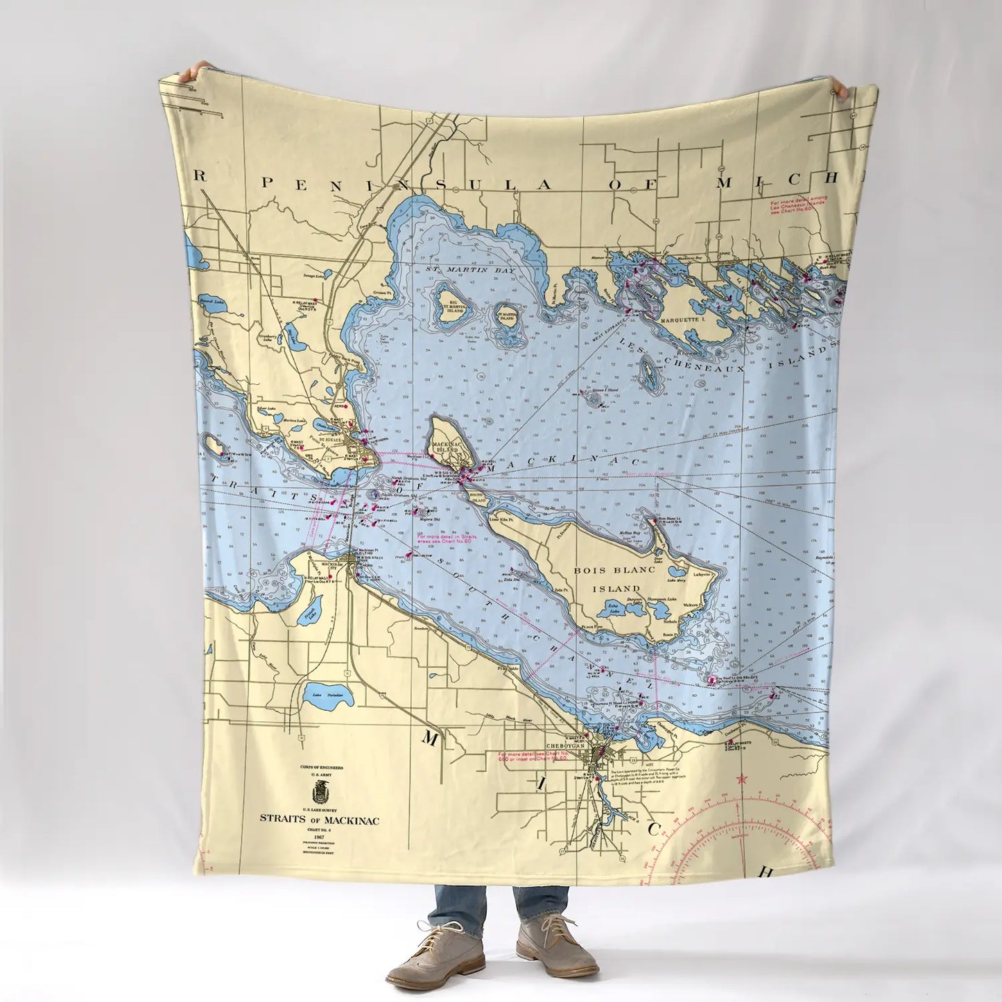 Super Soft Plush Throw Blanket BBI Nautical Map