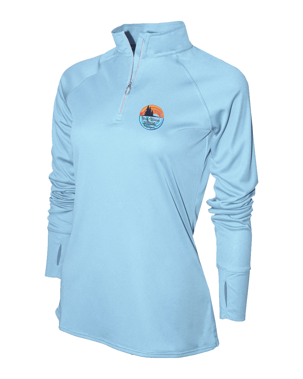 Ladies Long Sleeve Poly 1/2 Zip pullover